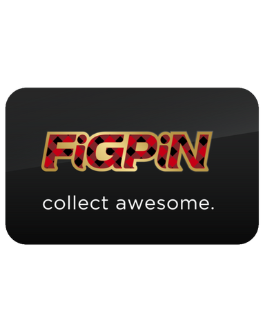 FiGPiN LOGO RED & BLACK PLAiD ON GOLD #L61 (FiRST EDiTiON)