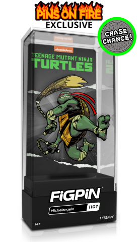 FiGPiN TMNT MiCHELANGELO #1107 PiNS ON FiRE EXCLUSiVE