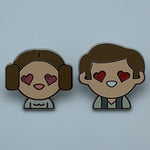 HEART EYES HAN & LEiA CHASE VARiANTS STAR WARS CELEBRATiON 2016 EXCLUSiVE ENAMEL PiN