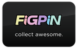 FiGPiN LOGO PASTEL RAINBOW ON BLACK #L28 (FiRST EDiTiON)